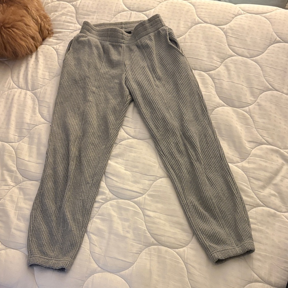 Cozy Grey Ribbed Pants